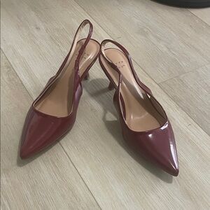 Elegant Burgundy Slingback Heels